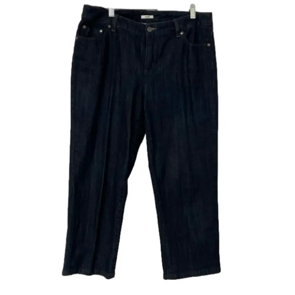 Liz And Co Stretch Women’s Size 10 Cropped Capris Dark‎ Wash - Picture 1 of 10